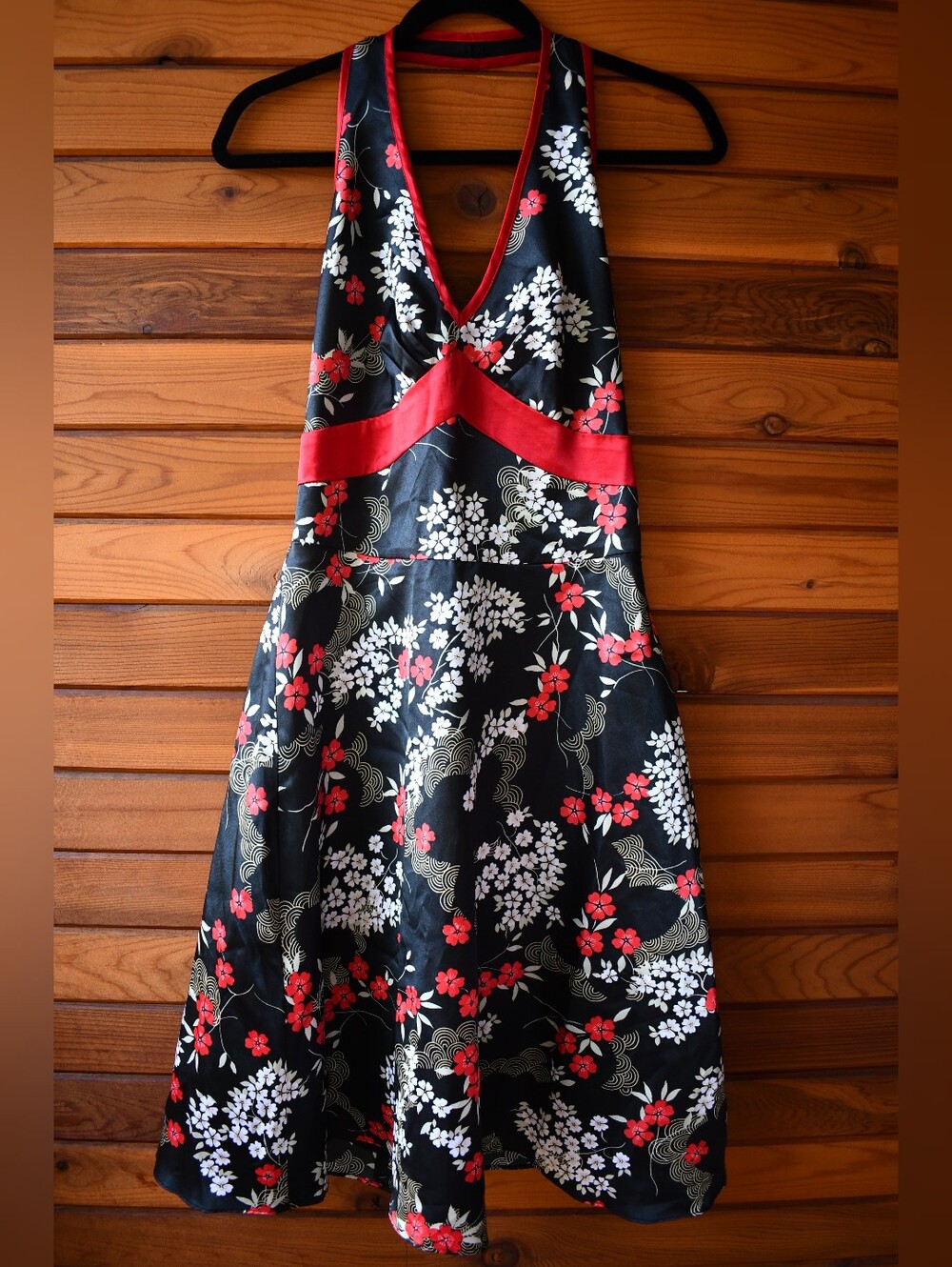 Vintage 1990s/Y2K-era Rampage CDC Japanese Floral Halter Dress